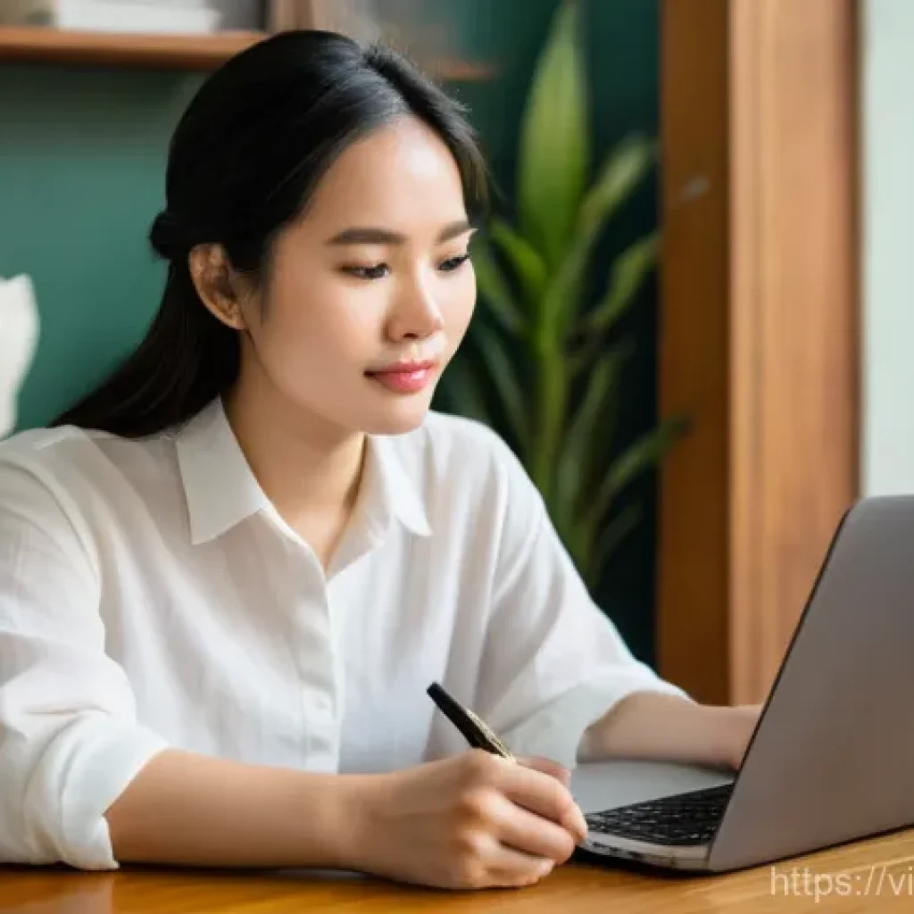 피드백 수집을 위한 질문 목록 - **Prompt: "A young Vietnamese female content creator, in her late twenties, wearing a simple yet ele...